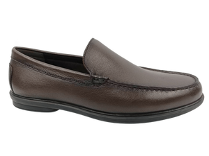 Mocasines de Cuero Marrón para Hombre, Punta Redonda, Sin Cordones, Zapatos de Oficina y Carrera, Suela de Goma Acolchada - Product Image 1