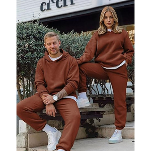 Men Winter Hooded Color Blocking Tracksuit <b>Set</b> Full Zip Hoodie Jogger Pants Casual Sportswear Gym Running Outfit - Product Image 6
