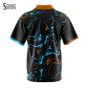 Camiseta de Boliche Personalizada, Camisetas de Boliche Económicas para Equipos, Impresión por Sublimación, Logotipo OEM, Cierre de Cremallera de un Cuarto para Billar y Dardos - Product Image 2