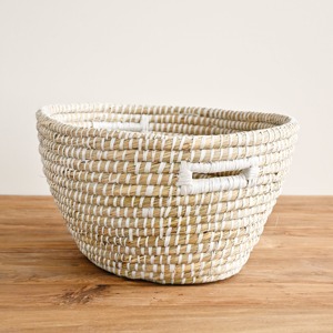 Round Raffia Grass Laundry <b>Basket</b> Hampers Large Seagrass Storage <b>Baskets</b> Home & Kitchen Storage - Product Image 4