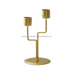 Latest Style High Quality Black & Gold Plated <b>Iron</b> Candle Stand Ideal for Elegant Home Decor & Celebrations at Competitive Price - Product Image 5