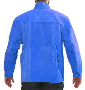 Veste en cuir fendu de qualité supérieure, résistante à la chaleur et au feu, vêtement de sécurité industriel pour soudeurs, en vente - Product Image 2