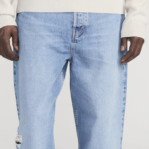 Jeans slim fit au look moderne, en tissu extensible doux, élégants pour tous les jours, avec design déchiré de couleur unie, service OEM pour les acheteurs en gros - Product Image 2