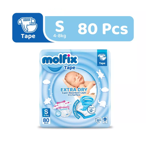 Couches moulantes extra sèches Molfix Super Jumbo Pack Taille S80 Couches bébé douces et respirantes - Product Image 4