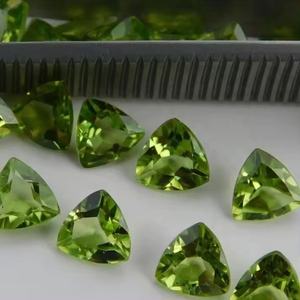 7mm peridoto verde Natural facetado trillón corte certificado piedra preciosa semipreciosa precio al por mayor ajuste de joyería suelta - Product Image 2