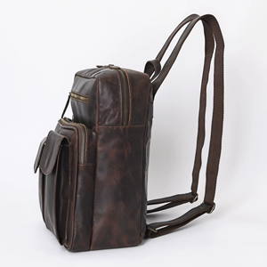 Vintage Style Genuine Leather <b>Backpack</b> Large Capacity Travel and School <b>Backpack</b> - Product Image 5
