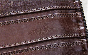 <b>Men's</b> Brown PU Leather Moto <b>Jacket</b> Stand Collar Zipper Closure Slim Fit Faux Fur Lining Winter Wear - Product Image 4