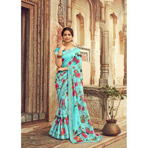 DISEÑADOR DIGITAL PRINT DISEÑO SAREE CON BLUSA SIN COSTAR - Product Image 1