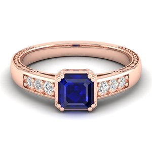 Bague en argent sterling 925 sertie d'un saphir bleu pour femme, certifiée GRA, pierre de naissance en moissanite, bijoux fins, fabriquée par REYES. - Product Image 1