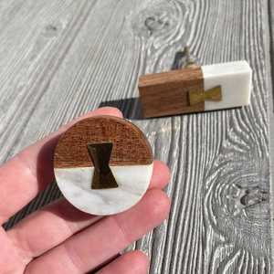 มือจับประตูหินอ่อนสีน้ำตาล ทำมือ กันน้ำ คุณภาพสูง ขัดเงา มือจับลิ้นชัก เฟอร์นิเจอร์ ดึงเปิด-ปิด  สไตล์น่ารัก มือจับตู้ - Product Image 4