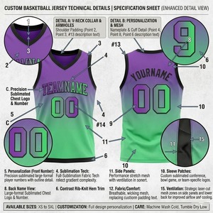 Camiseta de Baloncesto de Poliéster de Diseño Único y Alta Calidad, Ropa Deportiva Transpirable y Antibacteriana, Camiseta de Baloncesto Lisa para Adultos - Product Image 3