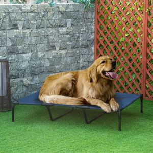 Cuccia rialzata per cani e gatti XL, 122x91 cm, blu scuro, con borsa per il trasporto, rete traspirante, in metallo, lavabile, rinfrescante, morbida, rimovibile - Product Image 2