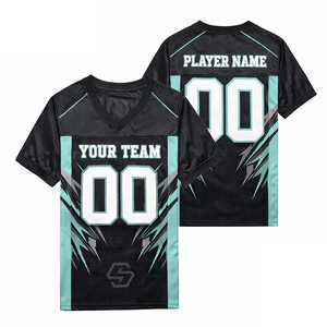 Maillot de football américain personnalisé pour adultes, respirant, à séchage rapide, imprimé par sublimation avec logo personnalisé, très demandé - Product Image 1