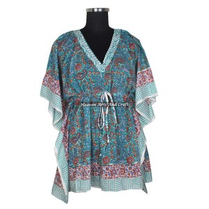 Nouvelle collection 2026 : Robe Kaftan Courte Tendance – Fabricant de Vêtements pour Femmes, Kimono Indien en Coton, Kaftan Long et Court de Créateur - Product Image 1