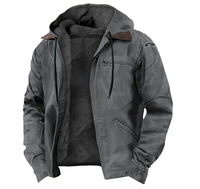 Parka d'hiver pour homme avec logo personnalisé OEM, doublure polaire, manteau long à capuche, poches zippées, veste décontractée en toile, grande taille