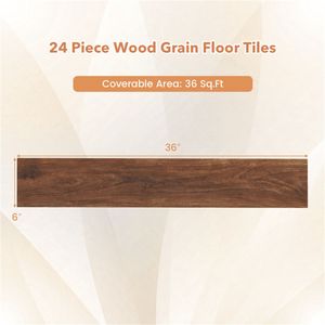 48-Pack Wood Look Vinyl Plank <b>Flooring</b> 36 Sq.Ft Waterproof PVC <b>Tiles</b> 5-7mm for Home Smooth Easy <b>Interlocking</b> for Basement - Product Image 5