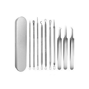 Kit Profesional para Eliminar Puntos Negros, Extractor de Acné y Comedones, Juego de Herramientas de Acero Inoxidable para Eliminar Granos, Imperfecciones y Limpiar los Poros del Rostro - Product Image 1