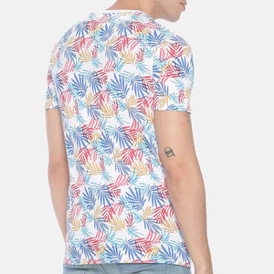 เสื้อยืดคอกลมแขนสั้นพิมพ์ลายดอกไม้สำหรับผู้ชาย ทรงเข้ารูป สไตล์ลำลอง ผ้าคอตตอนเจอร์ซีย์ เสื้อยืดผู้ชาย เสื้อยืดชาย เสื้อยืดสั่งทำพิเศษสำหรับผู้ชาย - Product Image 4