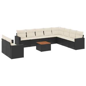 Conjunto de Sofás de Jardín de Ratán Negro para 10 Personas, Muebles de Exterior Resistentes a la Intemperie, Diseño Contemporáneo - Product Image 2