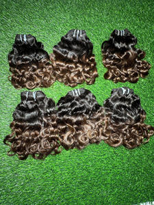 Paquetes de cabello indio rizado de bebé virgen Cabello de templo crudo Extensiones de brillo natural de textura suave sin procesar: No modelo permanente - Product Image 5