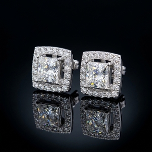 Pendientes Clásicos y Modernos con Diamantes Solitarios, 2.52 Ct, Diamante Cultivado en Laboratorio, Oro Amarillo, Blanco y Rosa de 9K, Certificados por Aigs, Unisex, para Boda - Product Image 3
