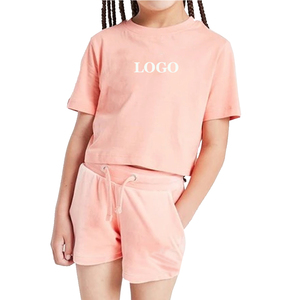 Conjunto de camiseta rosa de manga corta y pantalones cortos para bebés niñas, ropa informal de algodón de verano, 2 piezas - Product Image 3