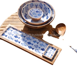 Bandeja de Servir de Madera Premium con Diseño Art Deco, Tema Floral, Acabado Pulido Liso, para Bodas, Jubilaciones, Ramadán, Paquete de Varias Piezas - Product Image 5