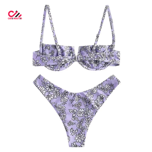 Custom Women's Fashion <b>Bikini</b> <b>Set</b> Two Piece Swimwear Custom Logo Front Eco-Friendly Quick Dry Summer Beach Pool - Product Image 3