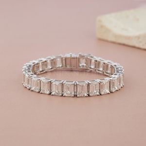 Pulseras de tenis de oro macizo de 10K, 14K, 18K con diamantes de corte esmeralda y diamantes creados en laboratorio, diseño de moda, a la venta para exportación - Product Image 1