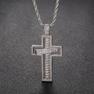 Pendentif Charme Micro-Pavé Zircon Plaqué, Coupe Ronde Brillante, Unisexe, Style Hip-Hop, Solitaire Amovible, Bijoux Fins de Luxe - Product Image 4