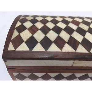 Modern Black White Resin Craft Inlay MDF Storage Box Handcrafted Organizer for Tabletop Home Office Decor - Product Image 6