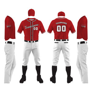 Design Custom Printing Baseball Uniform Shirts Heat-Transfer Printing 100% Polyester Quick Dry Short <b>Cheap</b> Price - Product Image 1