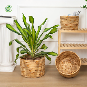 Ensemble de 3 paniers polyvalents en jacinthe d'eau pour la maison, paniers de rangement faits à la main, vente en gros, écologiques, fabriqués au Vietnam - Product Image 2