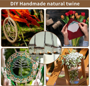 Ficelle en jute 100% écologique de 3 mm, corde de jardinage recyclable brute, artisanat fait main, support pour plantes grimpantes, tomates, cadeau - Product Image 4