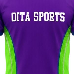 Maillot de netball unisexe violet et vert en polyester à manches courtes, léger, vêtement de sport athlétique pour compétition d'équipe - Product Image 5