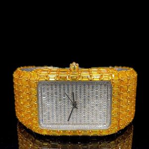 Montre de luxe en or blanc 20 mm, style hip-hop, avec diamants incolores de laboratoire de haute qualité, mouvement automatique ou mécanique, style affaires, sertie DEF - Product Image 3