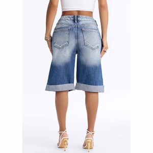 Shorts vintage pour femmes, directement de l'usine, en jean délavé, décontractés, pour l'été, usage quotidien. - Product Image 6