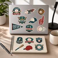 Feuilles d'autocollants sportifs vintage personnalisées avec logo sur mesure, autocollantes pour merchandising d'équipe et image de marque