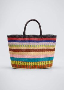 Handmade Seagrass Handbags <b>Woven</b> <b>Tote</b> <b>Bag</b> Luxury <b>Leather</b> Handles Designer Women Straw Hand <b>Bag</b> Eco Friendly Summer Beach OEM - Product Image 2