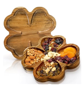 Bandeja de madera para frutos secos, diseño rústico, para frutas y nueces, bandeja decorativa, bandeja moderna de madera única del fabricante para frutos secos - Product Image 1
