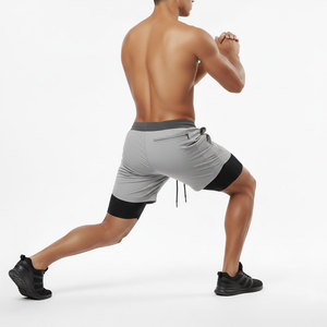 Pantalones Cortos Deportivos de Compresión 2 en 1 para Hombre, Transpirables, de Poliéster, con Bolsillo, para Gimnasio, Entrenamiento, Running - Product Image 6