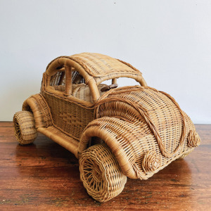 Juguete creativo para niños en edad preescolar, coches de mimbre tejidos, coche de madera de tamaño mini, juguetes para jugar en familia. - Product Image 2