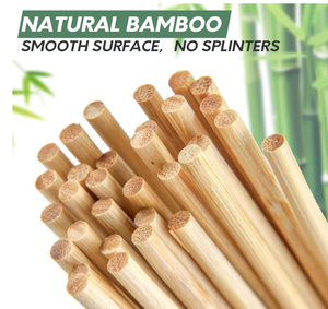 Bamboo Skewers 10 Inch Natural <b>Disposable</b> <b>BBQ</b> Sticks Food Grade Eco Friendly Wooden Skewers for Grilling Party Bulk Supply - Product Image 5