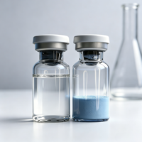 Poudre lyophilisée de peptide de cuivre bleu GHK Cu 2-en-1 emballée en flacon, ingrédient cosmétique en vrac WAO C67