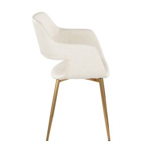 Juego de 2 Sillas de Comedor/Accesorio Margarite, Diseño Contemporáneo, Metal Dorado y Cuero Sintético Crema, Diseño Moderno y Elegante - Product Image 3