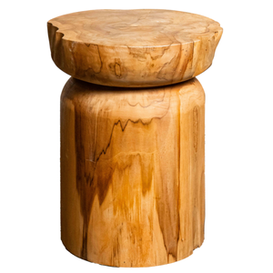 Tabouret rustique en teck naturel ARTERRA, artisanal, en bois massif, pour hôtel, villa, entrepôt, appartement - Product Image 1