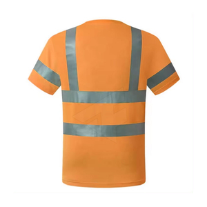 Construction Exercise Security Safety <b>Shirt</b> Unisex <b>Hi</b>-<b>Vis</b> Reflective Tape High Visibility Short Sleeve Customized Color Logo - Product Image 2