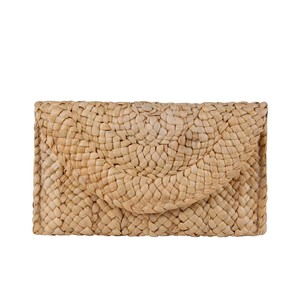 Bolso de mano de paja tejido a mano para mujer, cartera de playa de verano, cartera tipo sobre tejida con correa de cadena desmontable - Product Image 2