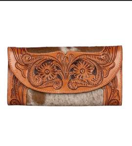 กระเป๋าคลัทช์หนังทำมือสำหรับผู้หญิง ลายพิมพ์สัตว์และดอกไม้ ตกแต่งด้วยมือ ปิดด้วยซิป สไตล์วินเทจ พร้อมโลโก้แฟชั่น - Product Image 4