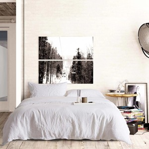 Parures de draps plats et ajustés de qualité supérieure pour hôtels, broderie hôtelière, 100 % coton européen - Product Image 1